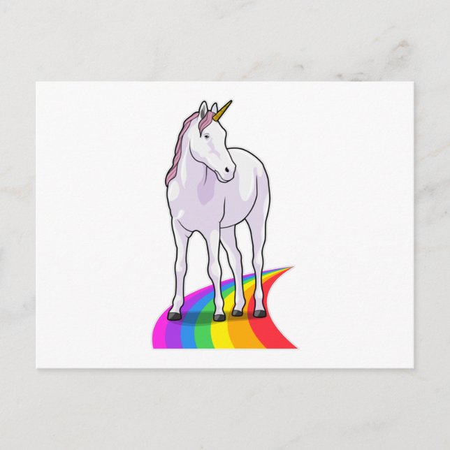 Unicorn with Rainbow Postcard (Front)