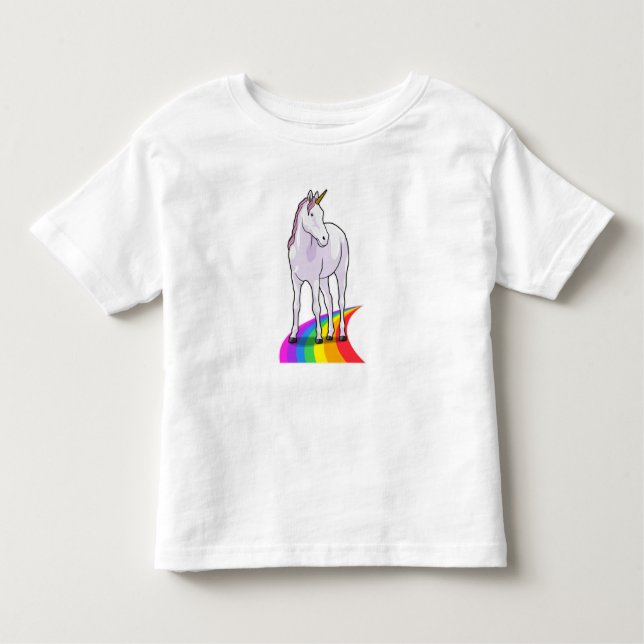 Unicorn with Rainbow Toddler T-Shirt (Front)