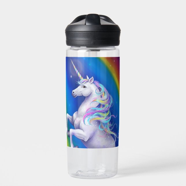 Unicorn with Rainbow Water Bottle (Front)