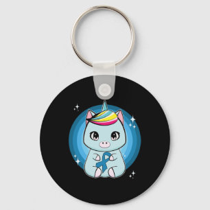 Unicorn With Ribbon Diabetes Awareness  Key Ring
