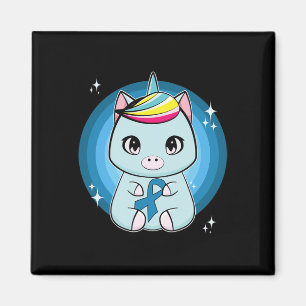 Unicorn With Ribbon Diabetes Awareness Magnet