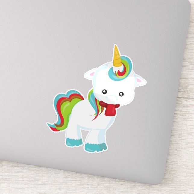 Unicorn With Scarf, Little Unicorn, Cute Unicorn (Detail)