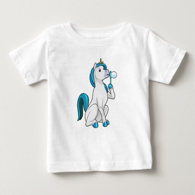 Unicorn with Soap bubbles Baby T-Shirt (Front)