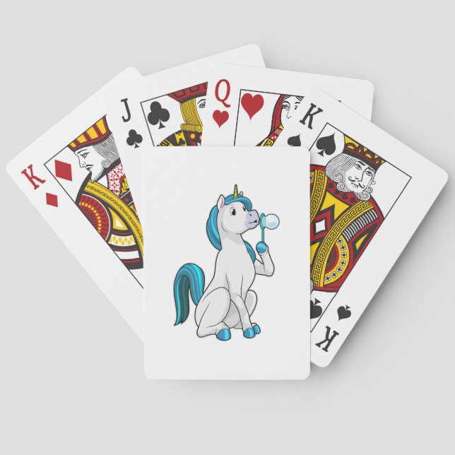 Unicorn with Soap bubbles Playing Cards (Back)