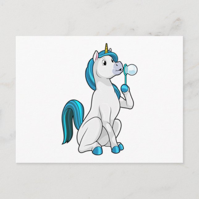 Unicorn with Soap bubbles Postcard (Front)