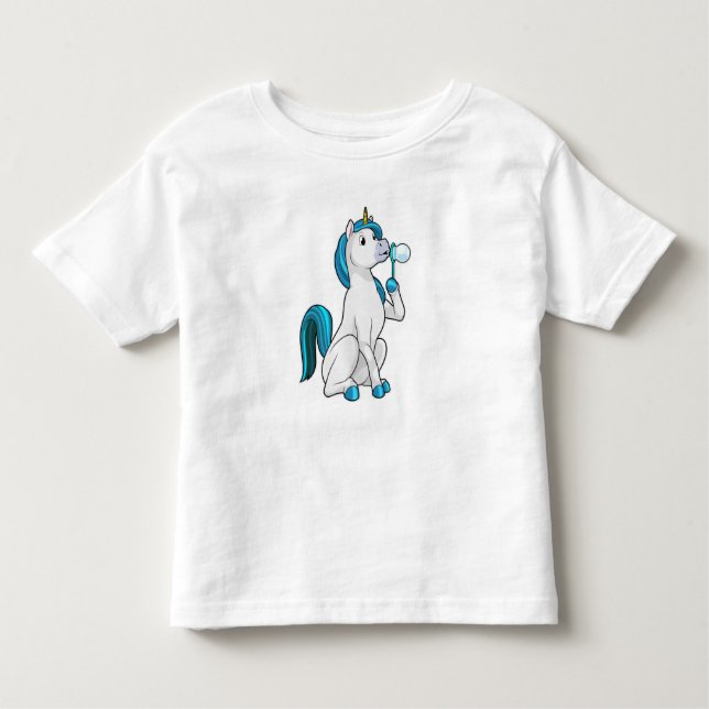 Unicorn with Soap bubbles Toddler T-Shirt (Front)