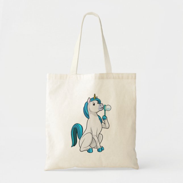 Unicorn with Soap bubbles Tote Bag (Front)
