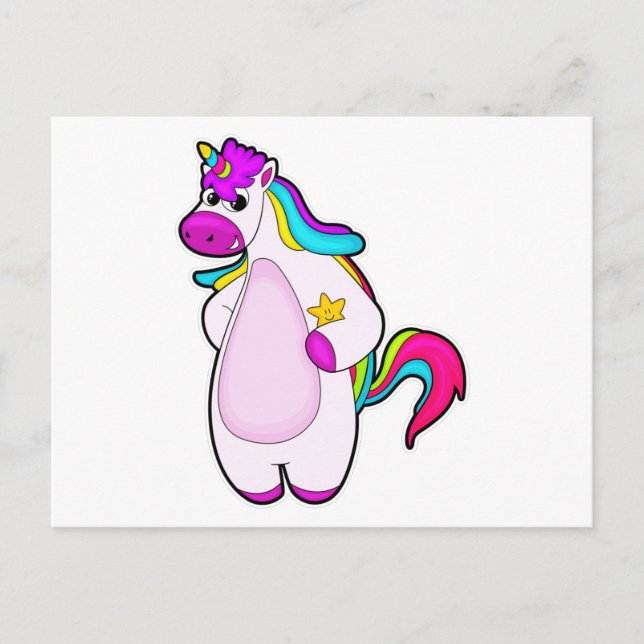 Unicorn with Star Postcard (Front)