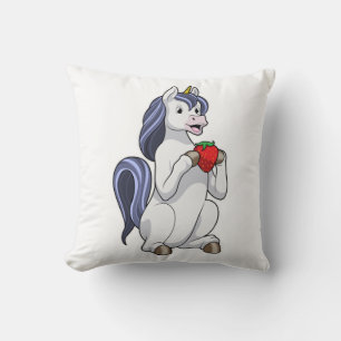 Unicorn with Strawberry Fruit Cushion