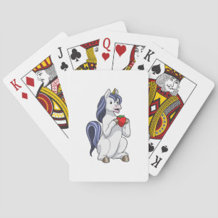 Unicorn with Strawberry Fruit Playing Cards
