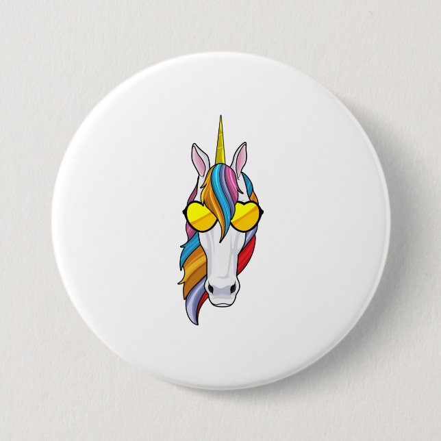 Unicorn with Sunglasses 7.5 Cm Round Badge (Front)