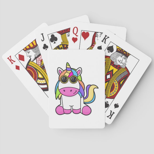 Unicorn with Sunglasses Playing Cards (Back)