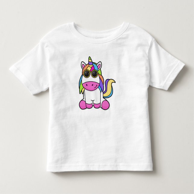 Unicorn with Sunglasses Toddler T-Shirt (Front)