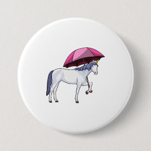 Unicorn with Umbrella 7.5 Cm Round Badge