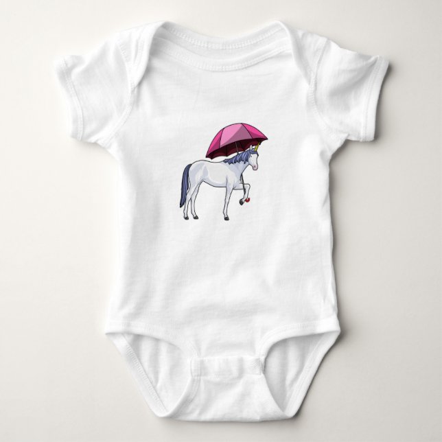 Unicorn with Umbrella Baby Bodysuit (Front)