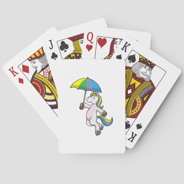 Unicorn with Umbrella Playing Cards (Back)