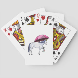 Unicorn with Umbrella Playing Cards