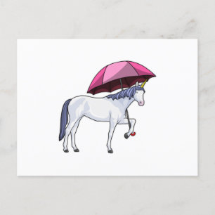 Unicorn with Umbrella Postcard
