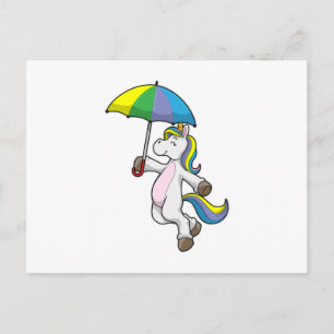 Unicorn with Umbrella Postcard