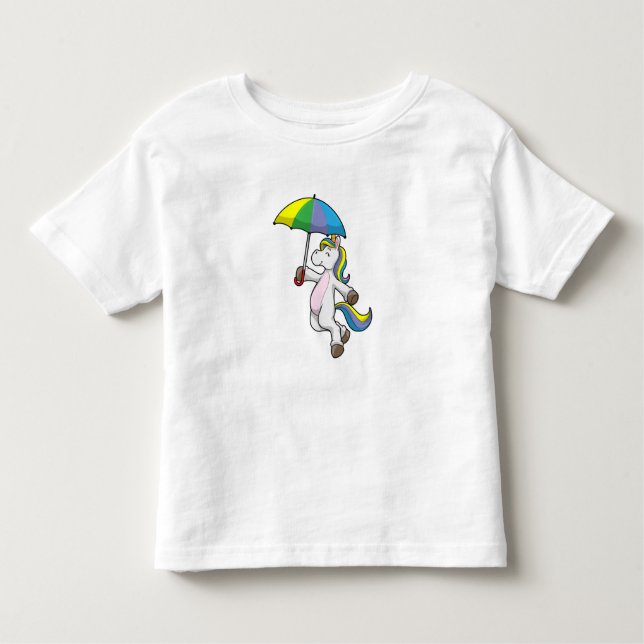 Unicorn with Umbrella Toddler T-Shirt (Front)
