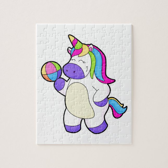 Unicorn with Volleyball Jigsaw Puzzle (Vertical)