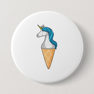 Unicorn with Waffle ice cream 7.5 Cm Round Badge