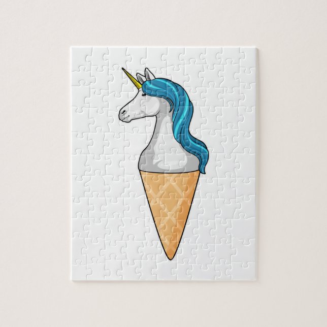 Unicorn with Waffle ice cream Jigsaw Puzzle (Vertical)