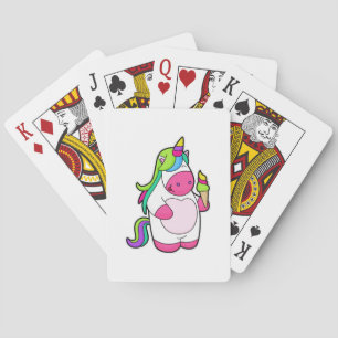 Unicorn with Waffle Ice cream Playing Cards