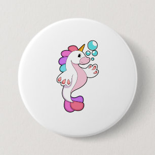 Unicorn with Water bubbles.PNG 7.5 Cm Round Badge