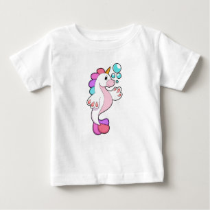 Unicorn with Water bubbles.PNG Baby T-Shirt