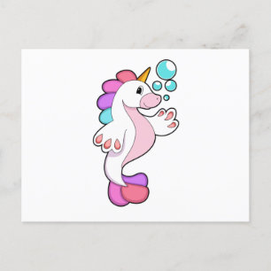 Unicorn with Water bubbles.PNG Postcard