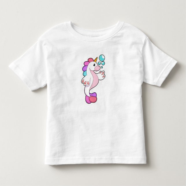 Unicorn with Water bubbles.PNG Toddler T-Shirt (Front)