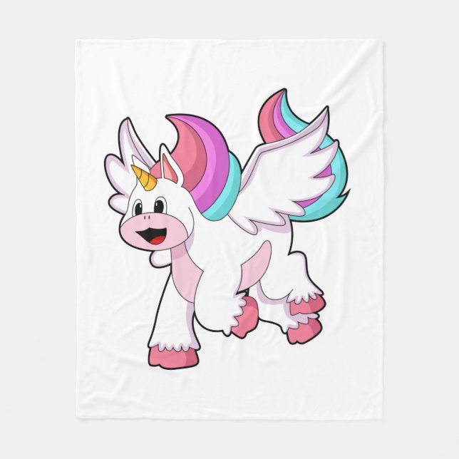 Unicorn with Wing.PNG Fleece Blanket (Front)