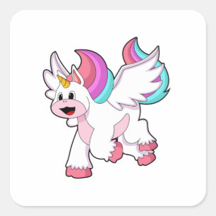 Unicorn with Wing.PNG Square Sticker