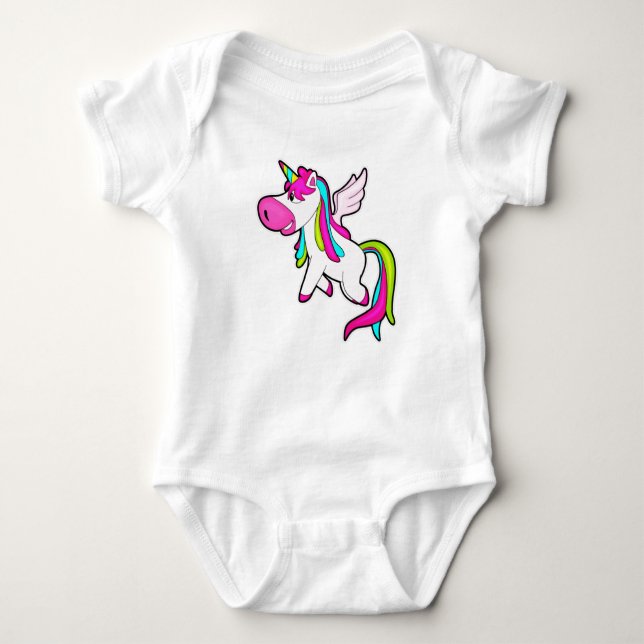 Unicorn with Wings Baby Bodysuit (Front)