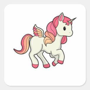 Unicorn with Wings Square Sticker