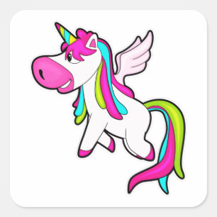 Unicorn with Wings Square Sticker