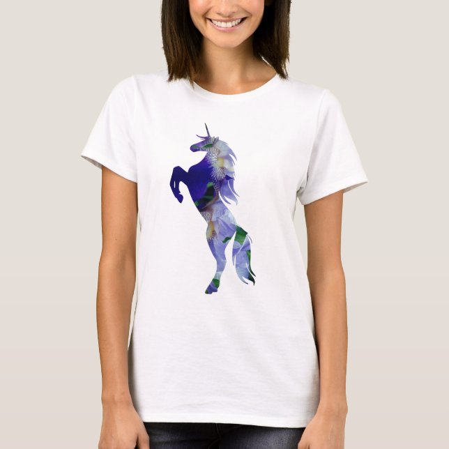 Unicorn Women's Bella Flowy Simple T-Shirt, White T-Shirt (Front)