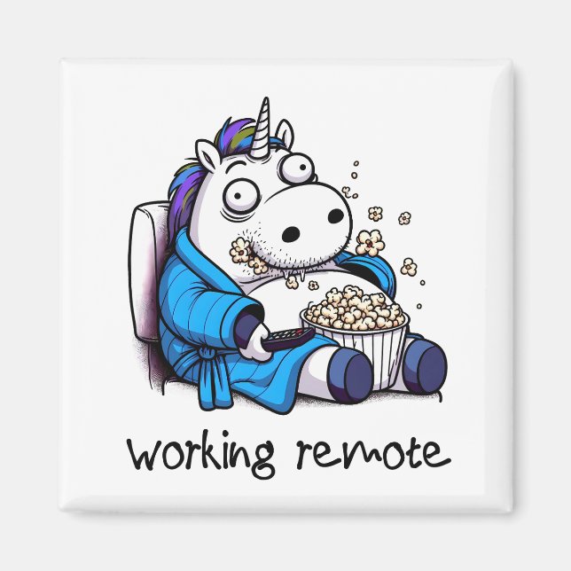 Unicorn Working Remote Magnet (Front)