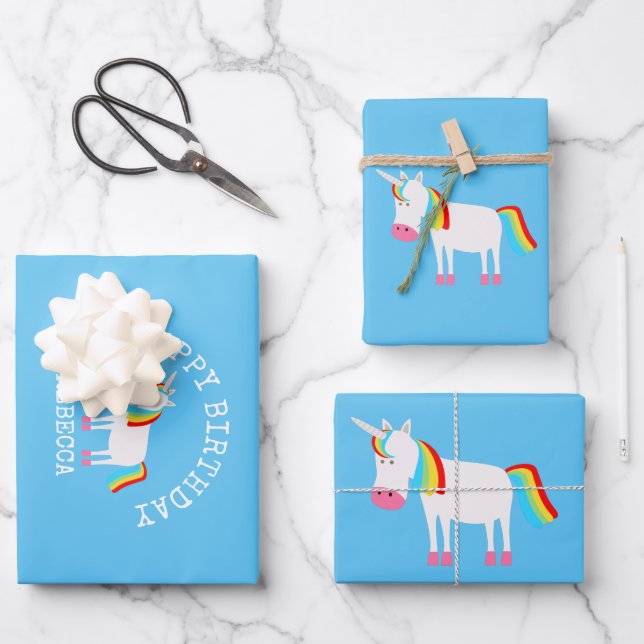 Unicorn Wrapping Paper Sheet (Front)