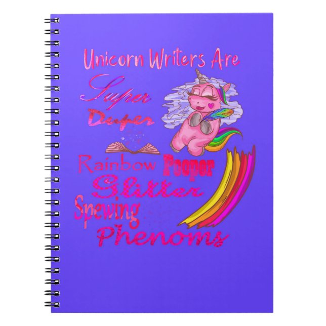 Unicorn Writers Are Super Duper Notebook (Front)