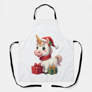 Unicorn Xmas Decoration Santa Unicorn Christmas T- Apron