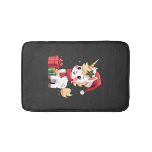 Unicorn Xmas Decoration Santa Unicorn Christmas T- Bath Mat
