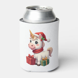 Unicorn Xmas Decoration Santa Unicorn Christmas T- Can Cooler