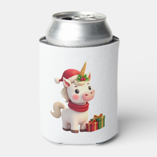 Unicorn Xmas Decoration Santa Unicorn Christmas T- Can Cooler