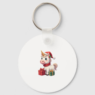 Unicorn Xmas Decoration Santa Unicorn Christmas T- Key Ring