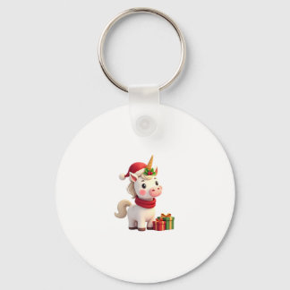 Unicorn Xmas Decoration Santa Unicorn Christmas T- Key Ring