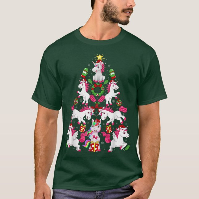 Unicorn Xmas Lightingree Unicorn Christmas boy T-Shirt (Front)