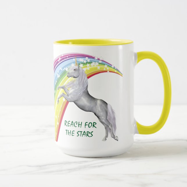 Unicorn Yellow 15 oz Combo Mug (Right)