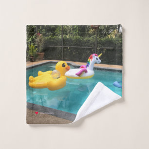 Unicorn Yellow Duck Pool Wash Cloth